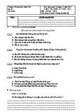 Đề kiểm tra định kì cuối học kì I Lịch sử và Địa lí lớp 4 - Năm học 2015-2016 - Trường Tiểu học số 2 Tân Hoài
